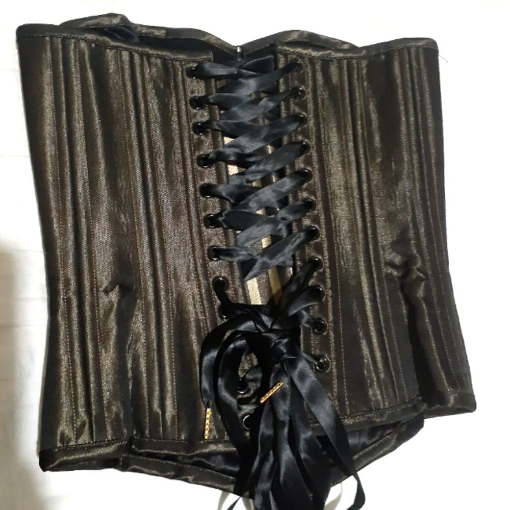 Maria Pozo - Size Small Olive and Golden Tan Bustier Corset